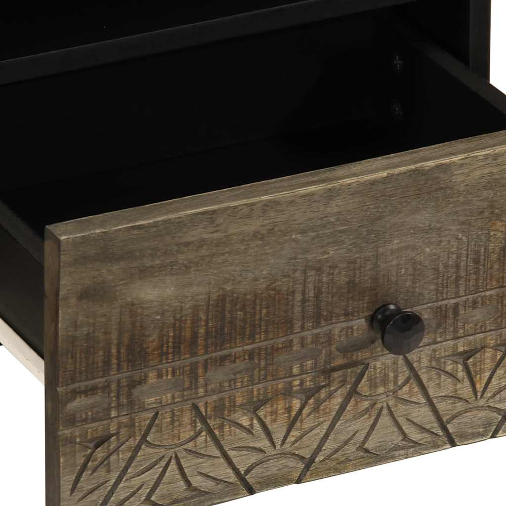 Nattbord lysegrå 40x33x46 cm heltre mango