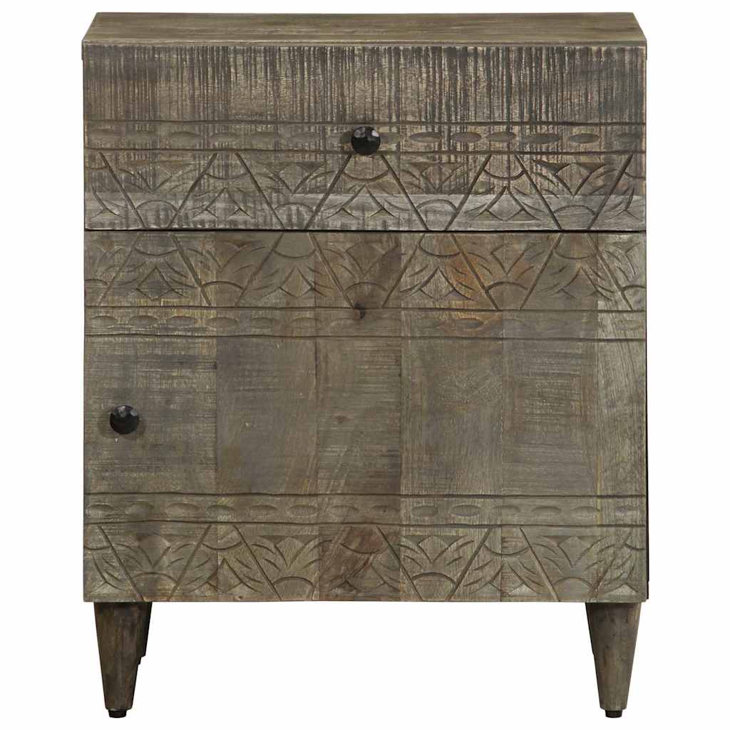 Nattbord lysegrå 50x33x60 cm heltre mango