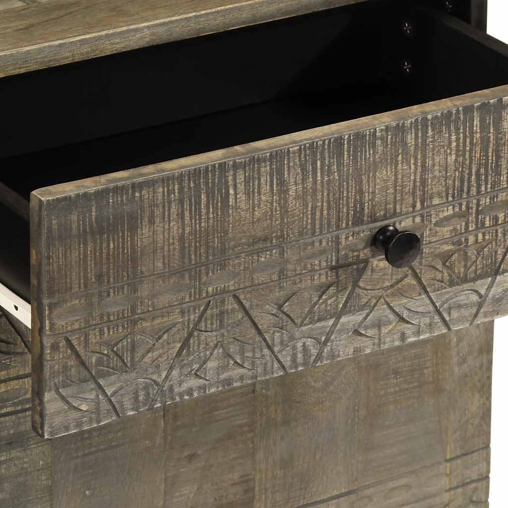 Nattbord lysegrå 50x33x60 cm heltre mango