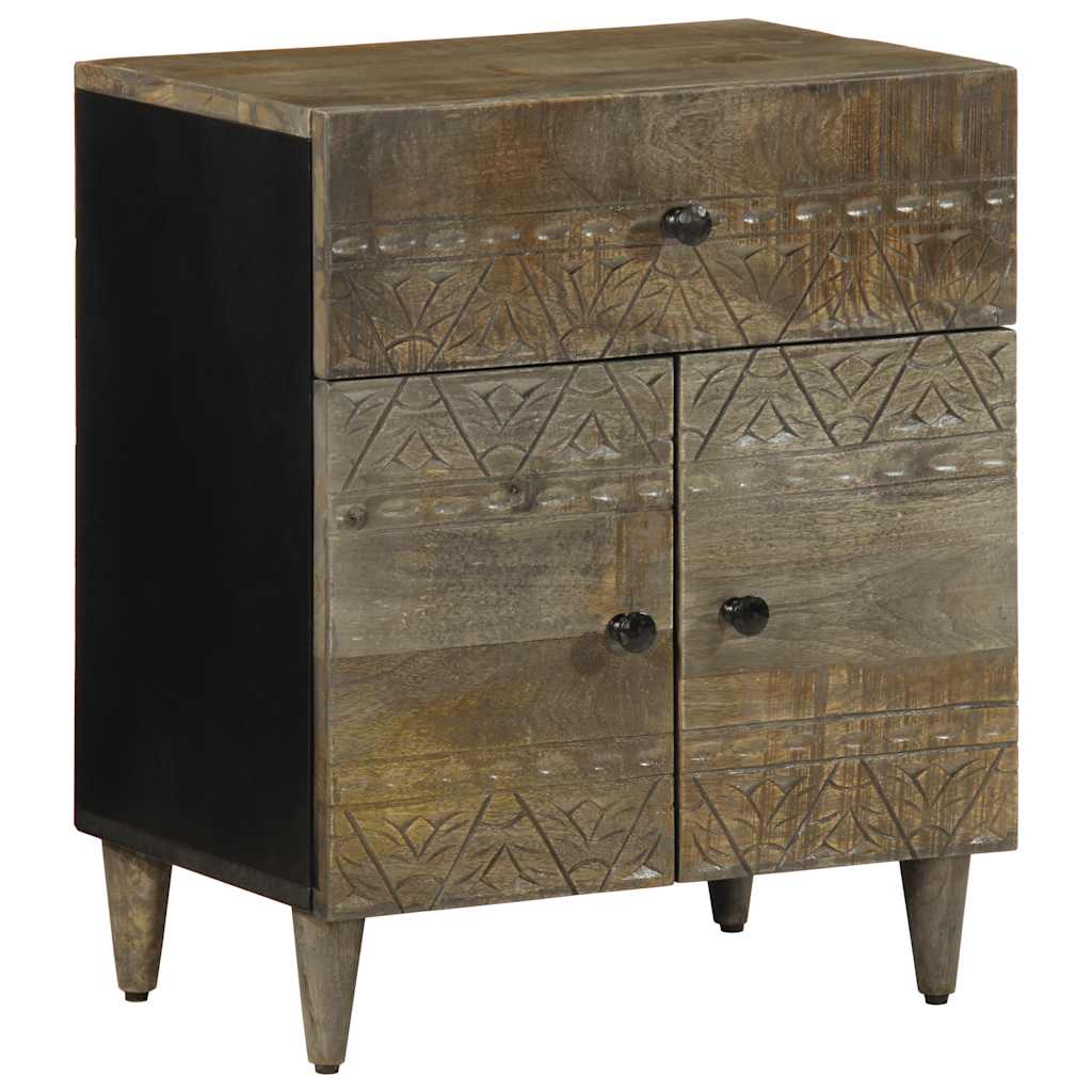 Nattbord lysegrå 50x33x60 cm heltre mango