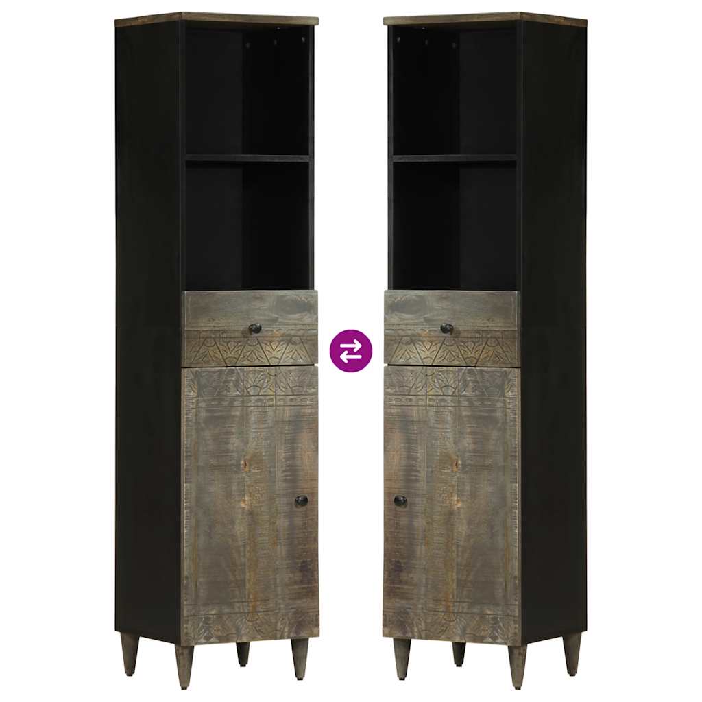 Baderomsskap 38x33x160 cm heltre mango