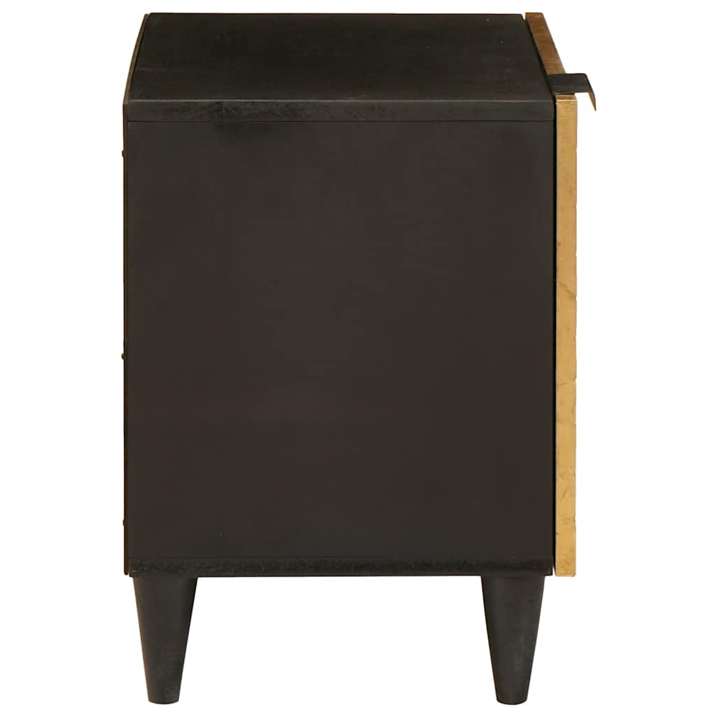 Nattbordskap Svart og Gull 40 x 33 x 46 cm Konstruert tre