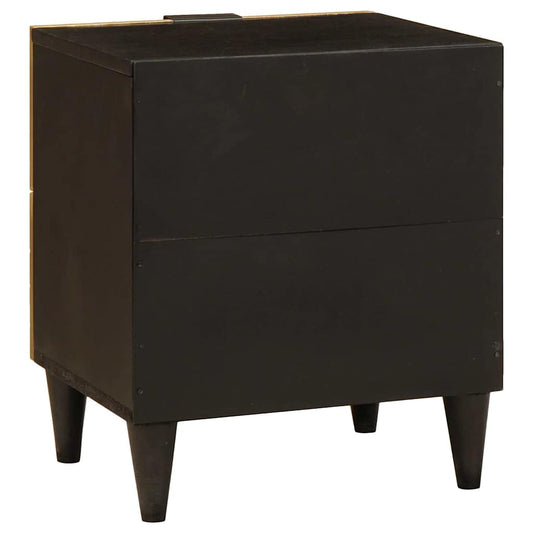 Nattbordskap 2 pcs Svart og Gull 40 x 33 x 46 cm Konstruert tre
