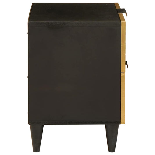 Nattbordskap 2 pcs Svart og Gull 40 x 33 x 46 cm Konstruert tre