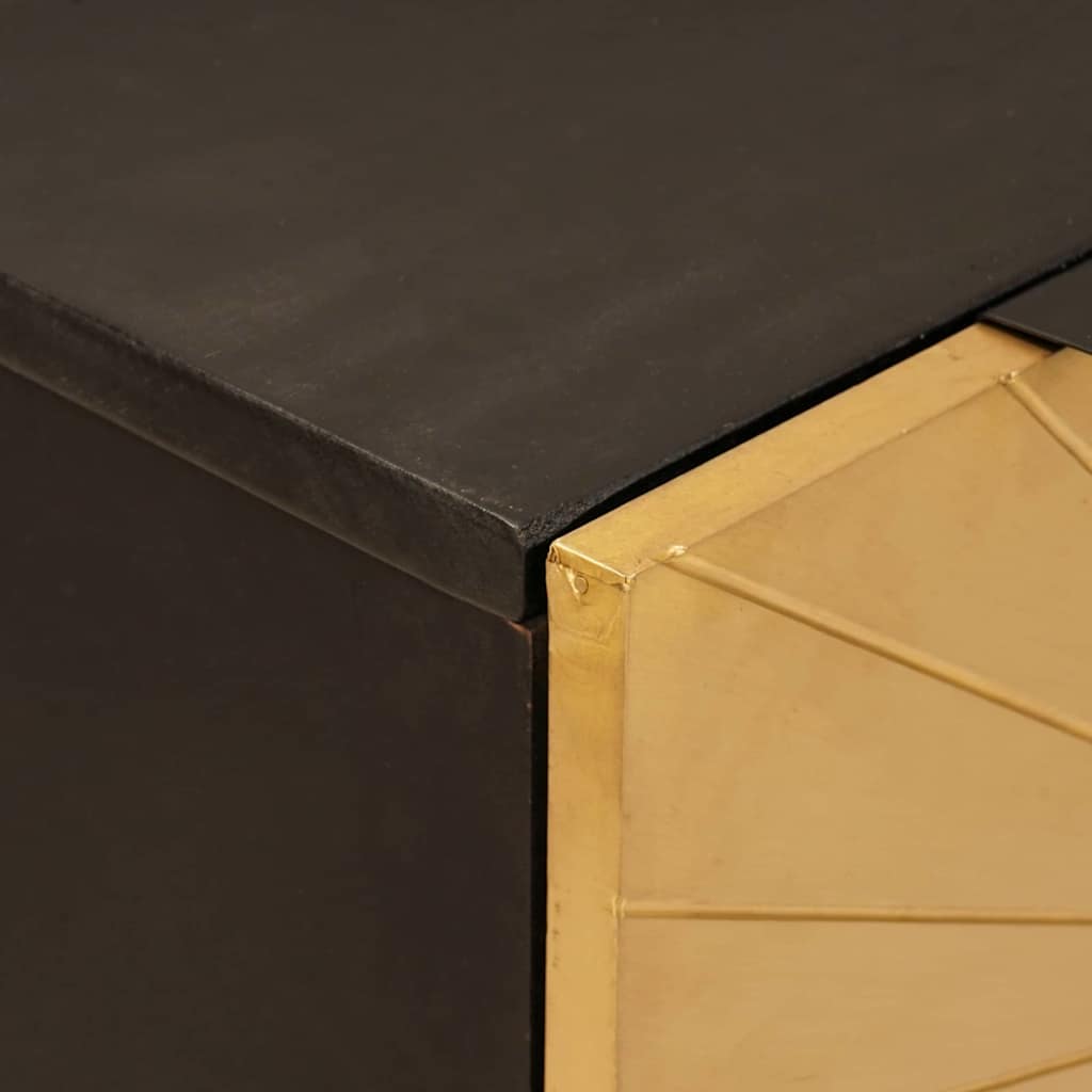 Serviesskap Svart og Gull 60 x 33 x 75 cm Massiv mango tre