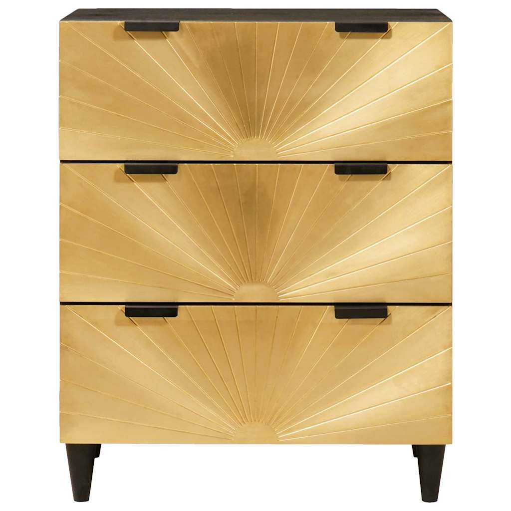 Serviesskap Svart og Gull 60 x 33 x 75 cm Massiv mango tre
