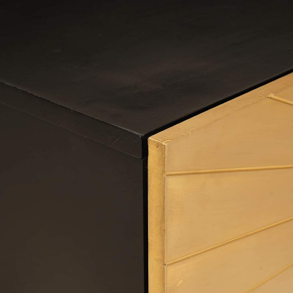 Kaffebord Svart og Gull 80 x 50 x 40 cm Konstruert tre