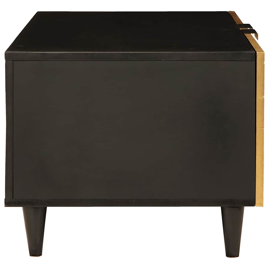 Kaffebord Svart og Gull 80 x 50 x 40 cm Konstruert tre