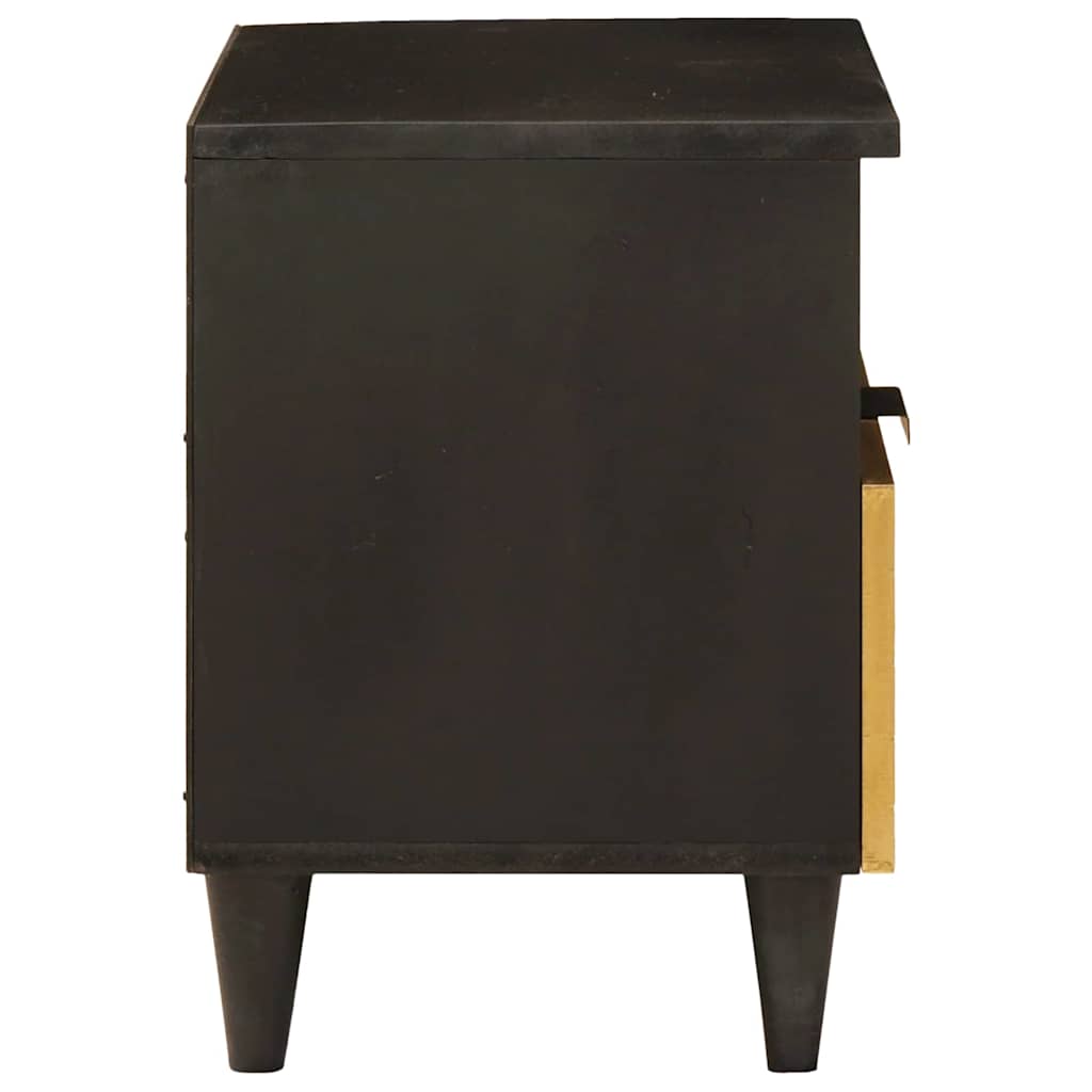 Nattbordskap 2 pcs Svart og Gull 40 x 33 x 46 cm Konstruert tre