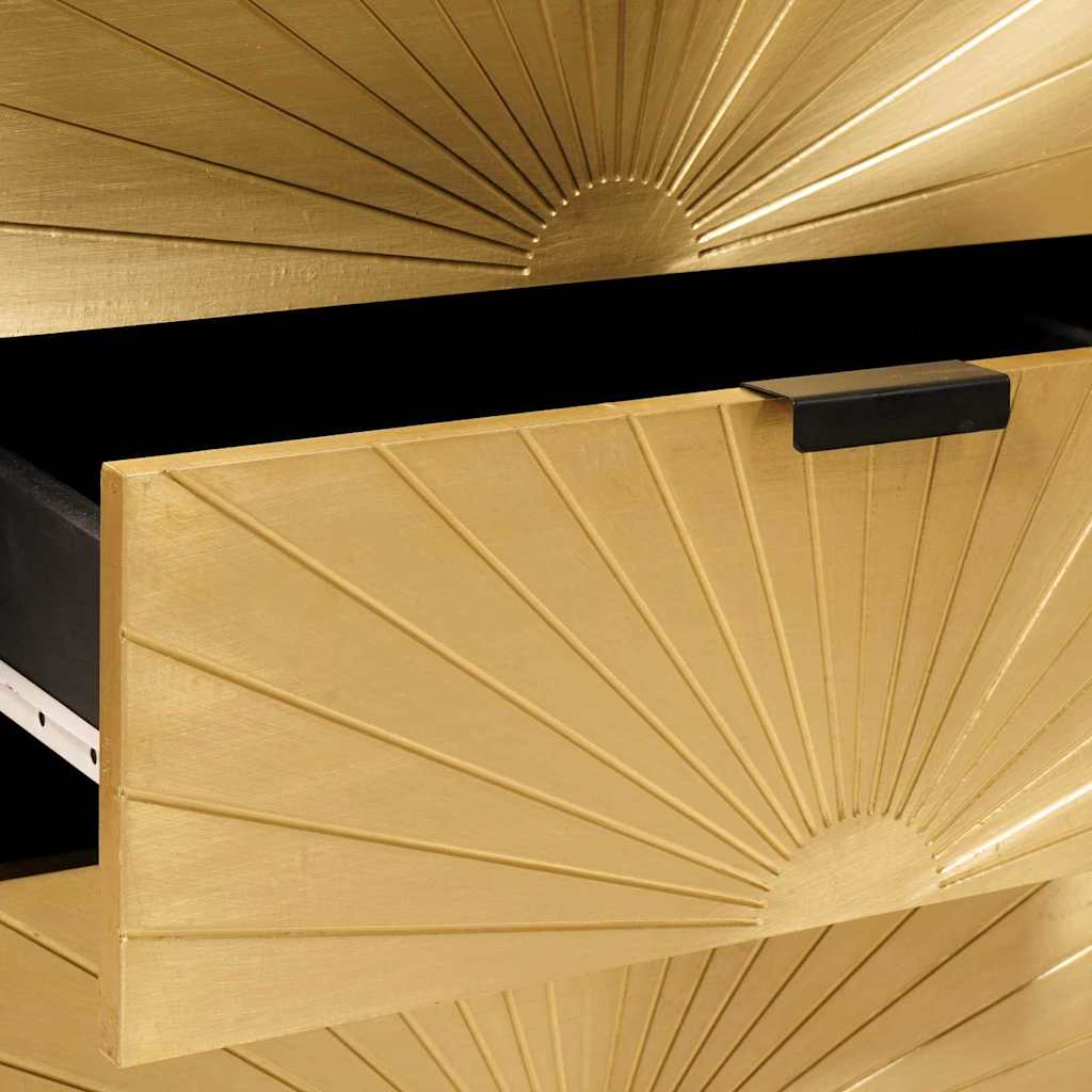 Nattbord med skuff Svart og Gull 50 x 33 x 60 cm