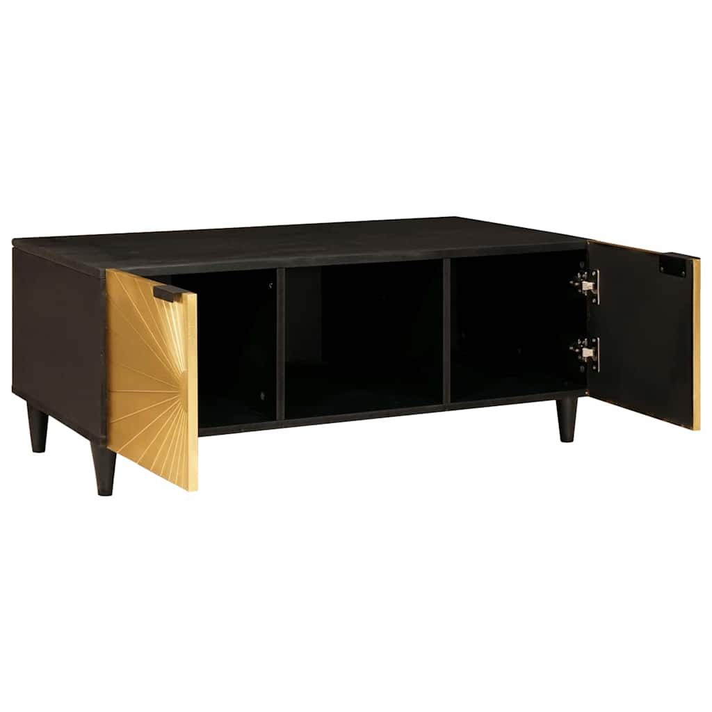 Kaffebord Svart og Gull 100 x 54 x 40 cm Konstruert tre