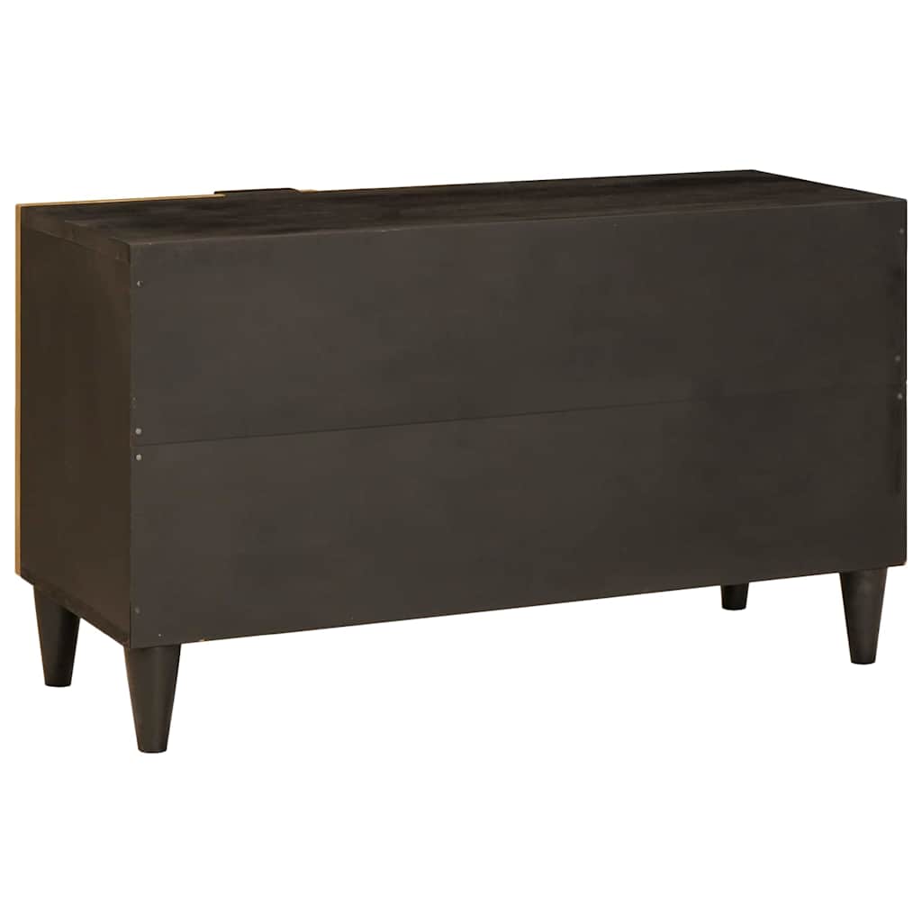 TV-skap med hylle Svart og Gull 80 x 33 x 46 cm Konstruert tre