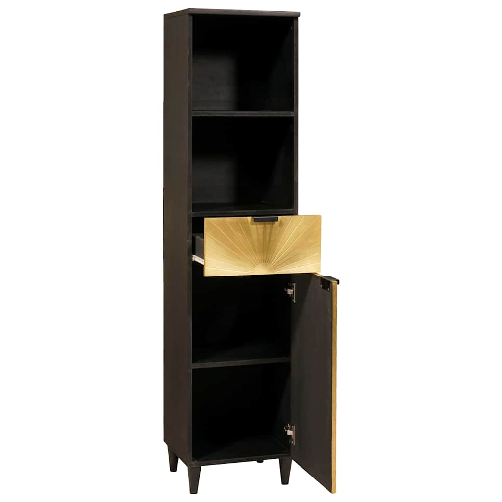 Baderomsskap Svart og Gull 38 x 33 x 160 cm heltre mango