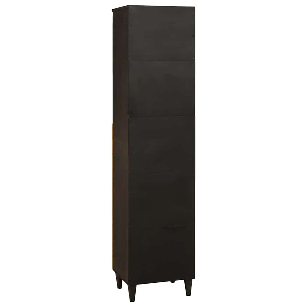 Baderomsskap Svart og Gull 38 x 33 x 160 cm Massiv mango tre
