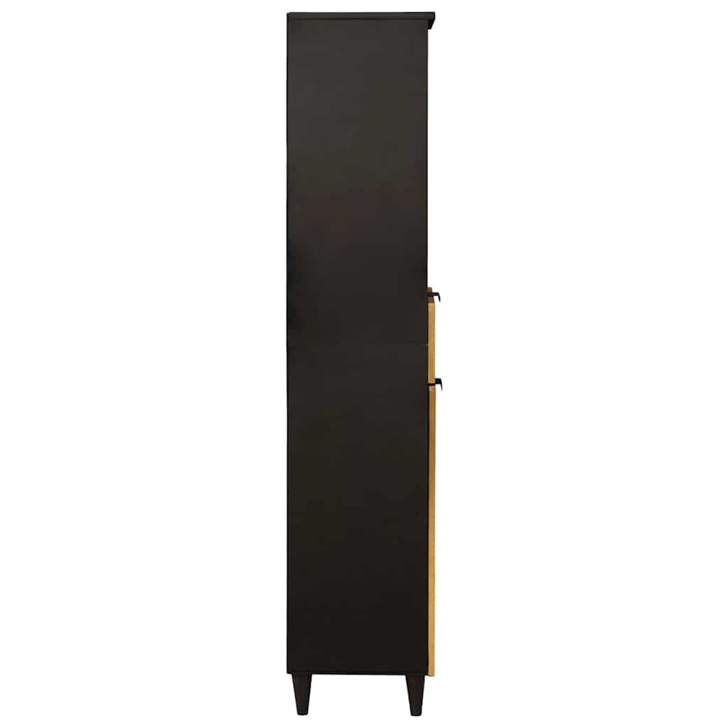 Baderomsskap Svart og Gull 38 x 33 x 160 cm Massiv mango tre