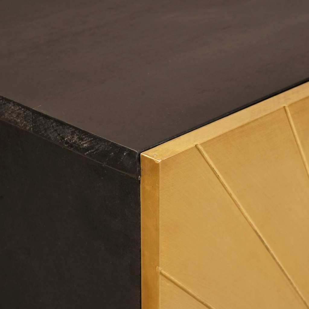 Sideskap Svart og Gull 60 x 33,5 x 100 cm Massiv mango tre