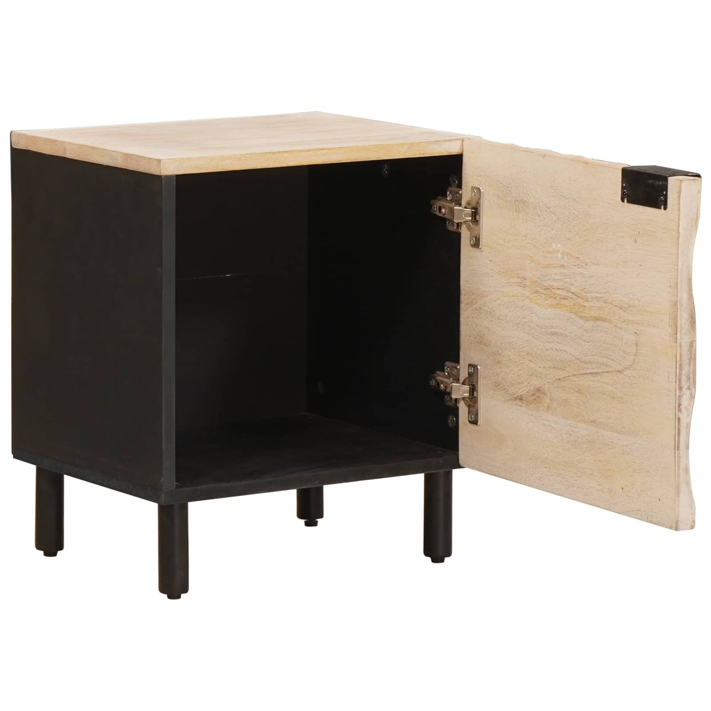 Nattbordskap Hvit 40 x 33 x 46 cm Massiv mango tre