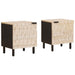Nattbordskap 2 pcs Hvit 40 x 33 x 46 cm Massiv mango tre