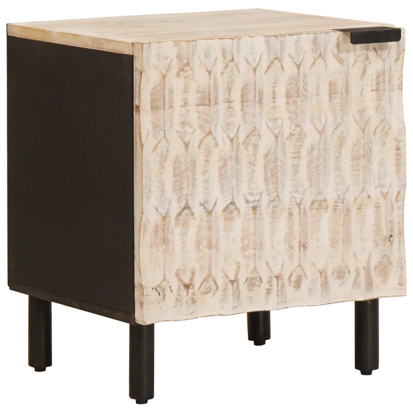 Nattbordskap 2 pcs Hvit 40 x 33 x 46 cm Massiv mango tre