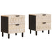 Nattbordskap 2 pcs Hvit 40 x 33 x 46 cm Massiv mango tre