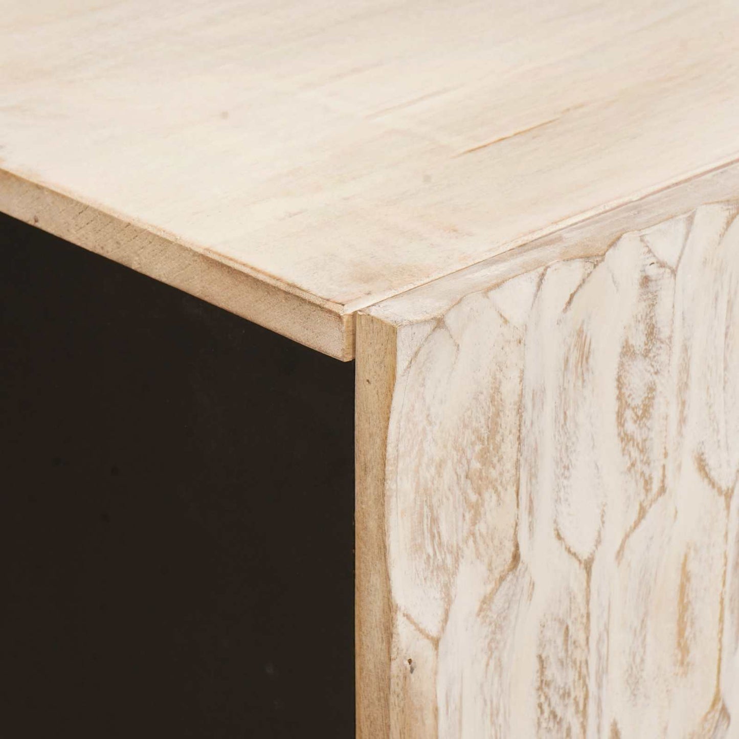 TV-skap Hvit Vask Finish 105 x 33 x 46 cm Massiv mango tre
