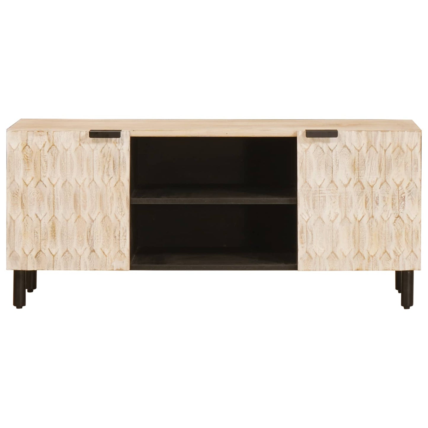 TV-skap Hvit Vask Finish 105 x 33 x 46 cm Massiv mango tre