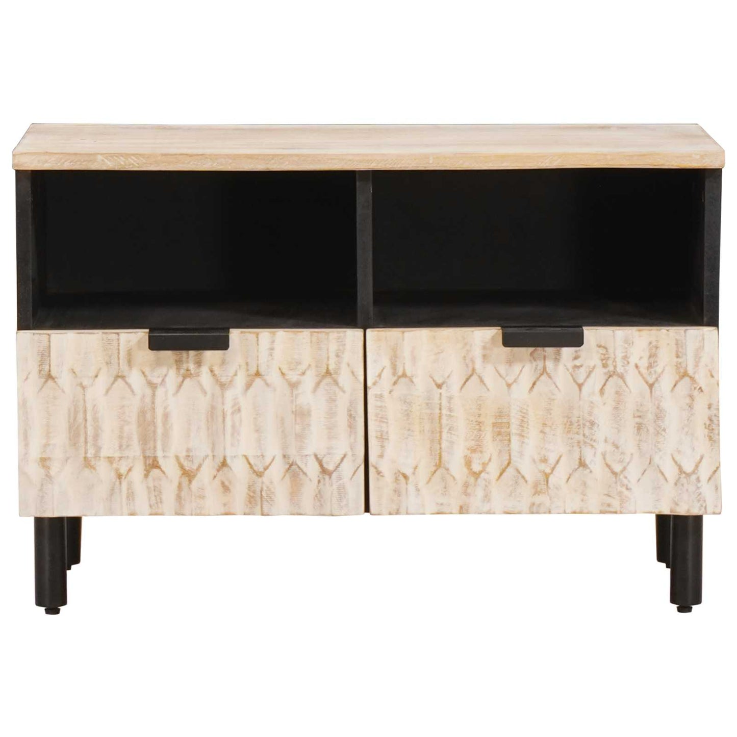 TV-skap Hvit Vask Finish 70 x 33 x 46 cm Massiv mango tre