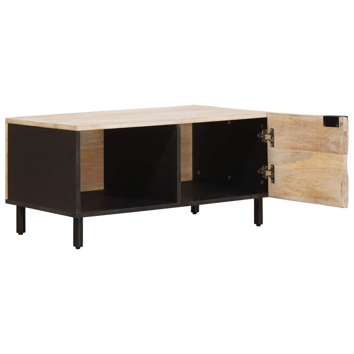 Kaffebord Hvit 80 x 50 x 40 cm Massiv mango tre