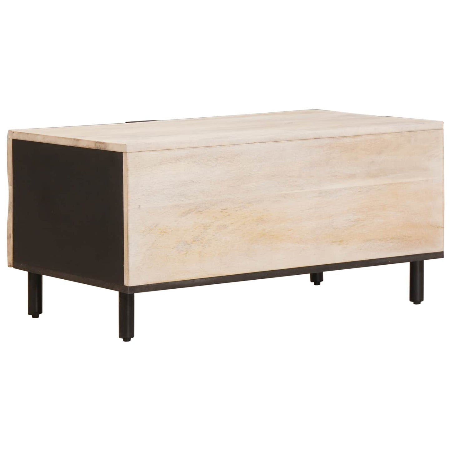 Kaffebord Hvit 80 x 50 x 40 cm Massiv mango tre