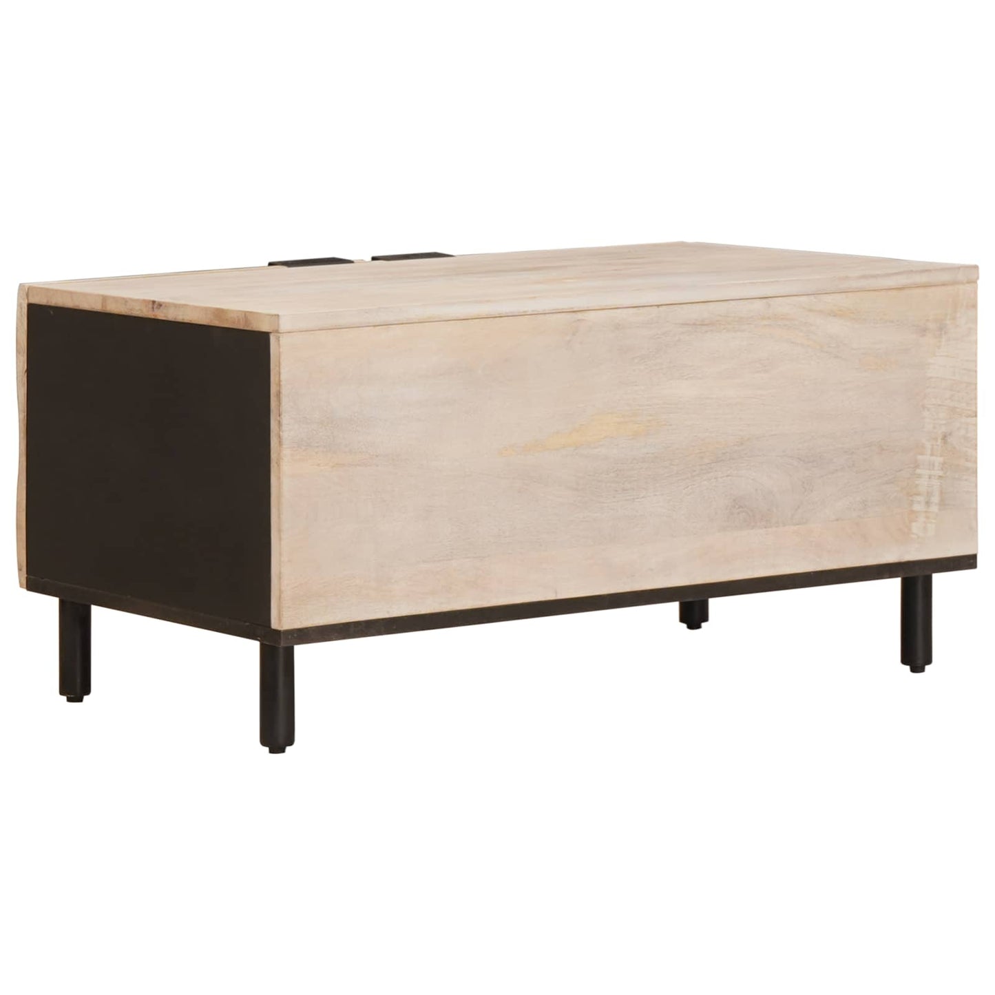 Kaffebord Hvit 80 x 50 x 40 cm Massiv mango tre