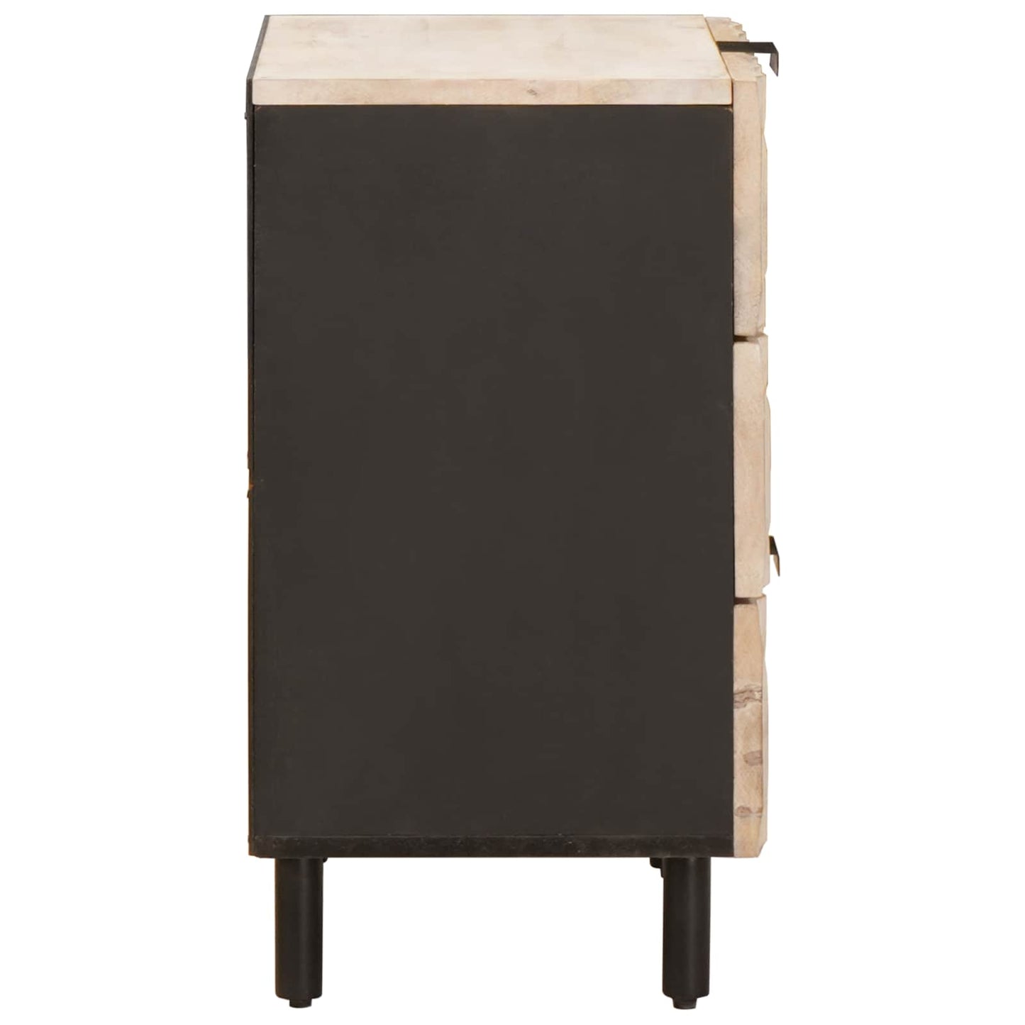 Nattbordskap med skuff Hvit 50 x 33 x 62 cm Massiv mango tre