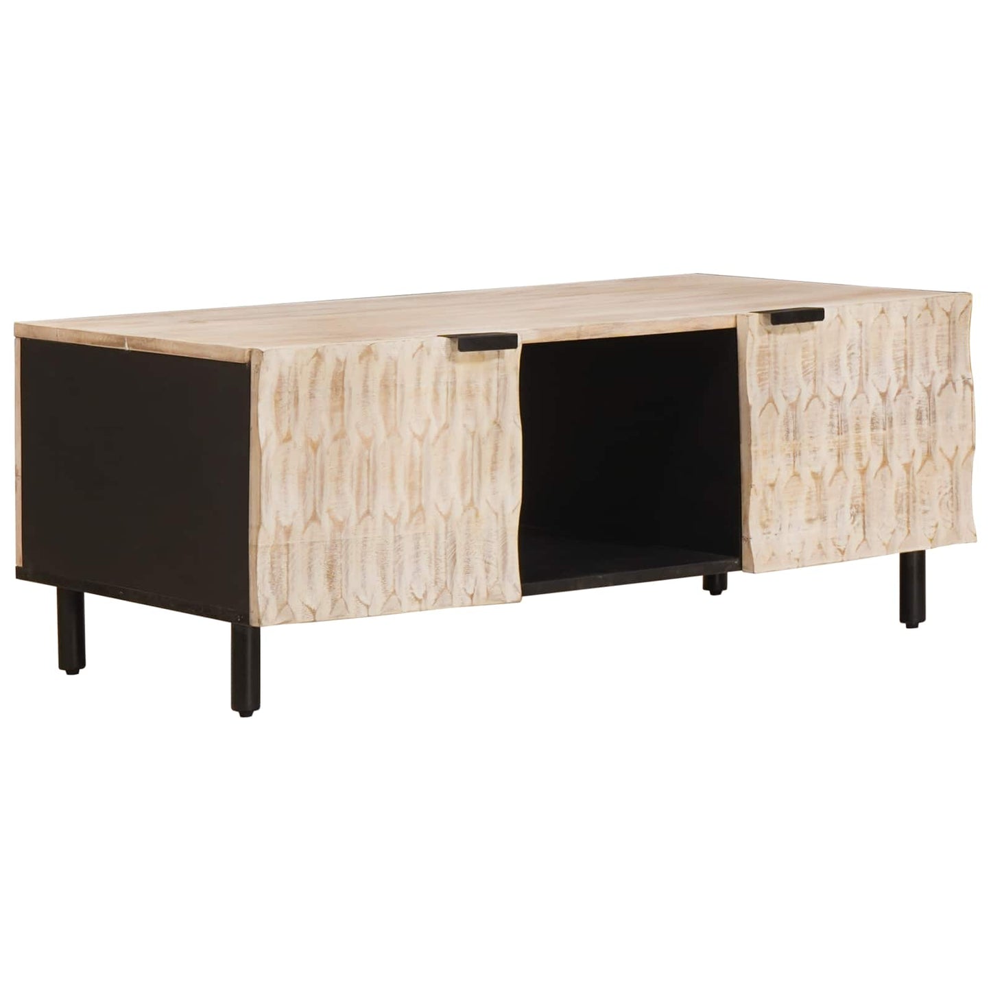 Kaffebord Hvit 100 x 54 x 40 cm Massiv mango tre