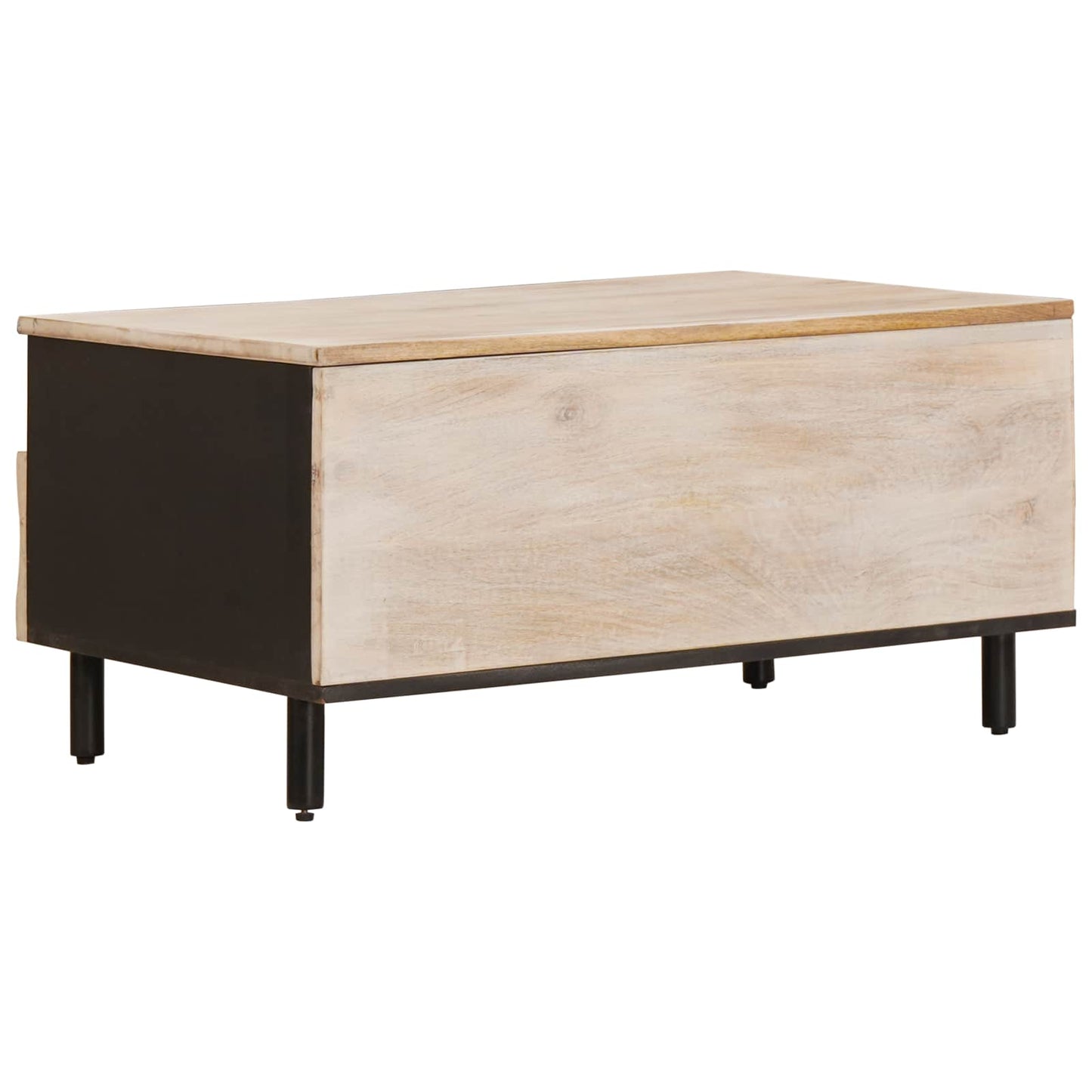 Kaffebord med skuff Hvit 80 x 54 x 40 cm Massiv mango tre