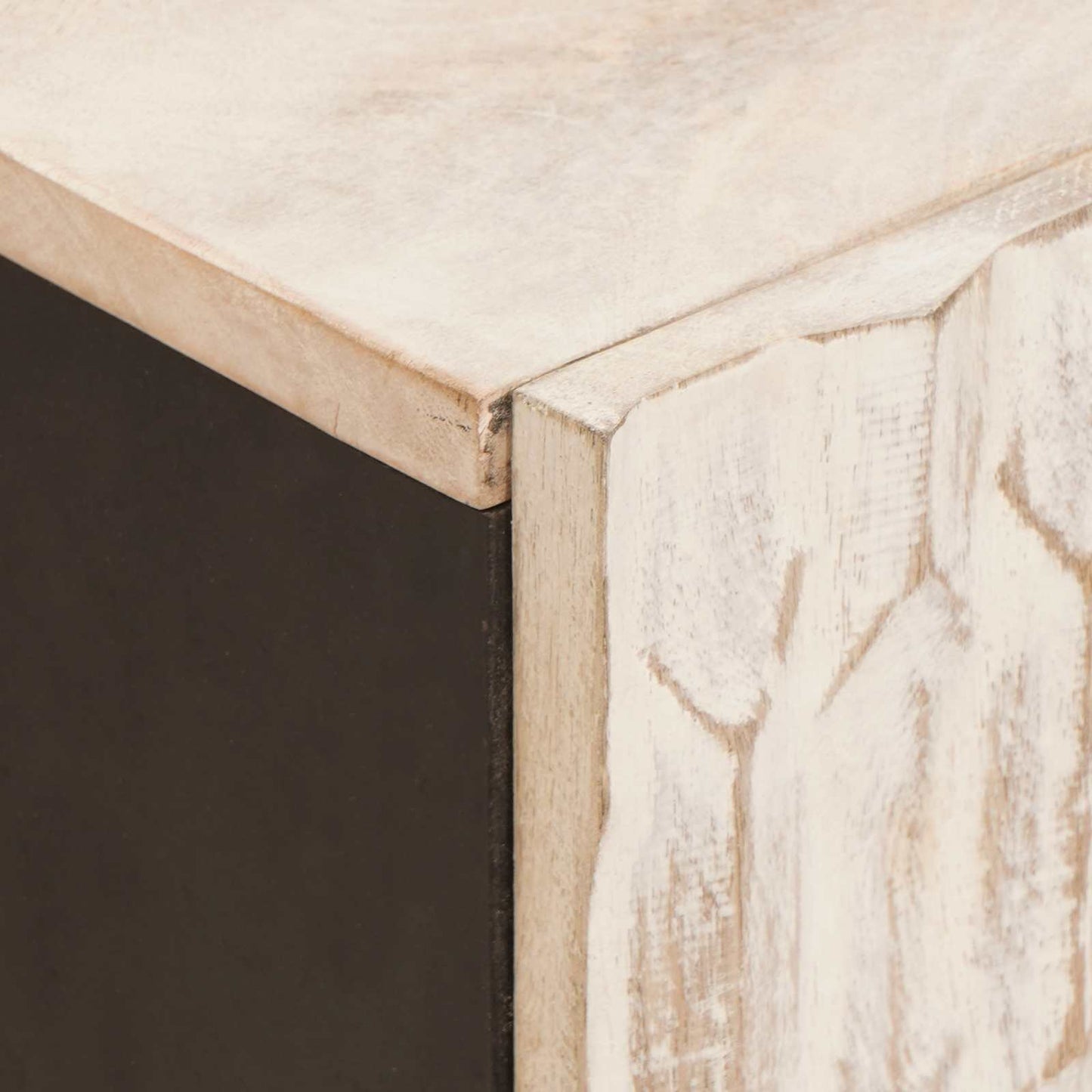 TV-skap Hvit Vask Finish 105 x 33 x 46 cm Massiv mango tre