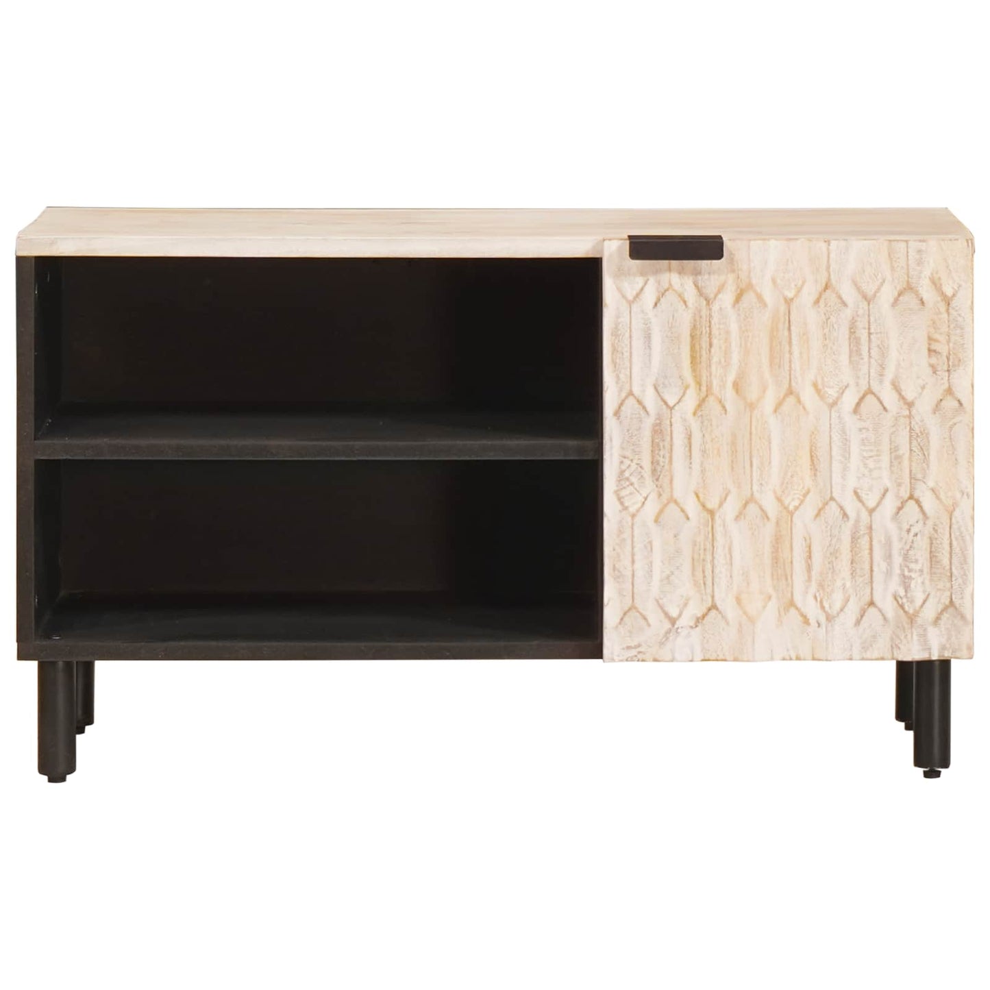 TV-skap Hvit Vask Finish 80 x 33 x 46 cm Massiv mango tre