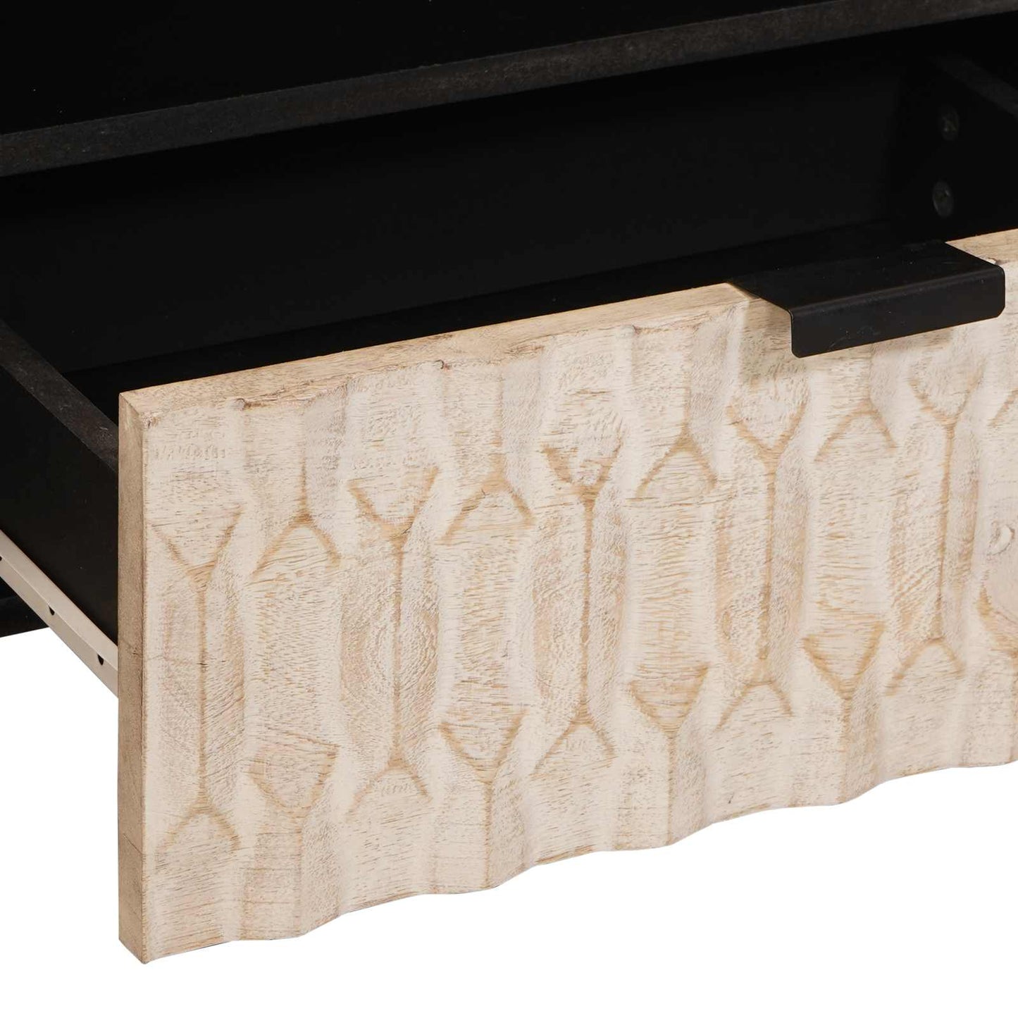 TV-skap Hvit Vask Finish 80 x 33 x 46 cm Massiv mango tre