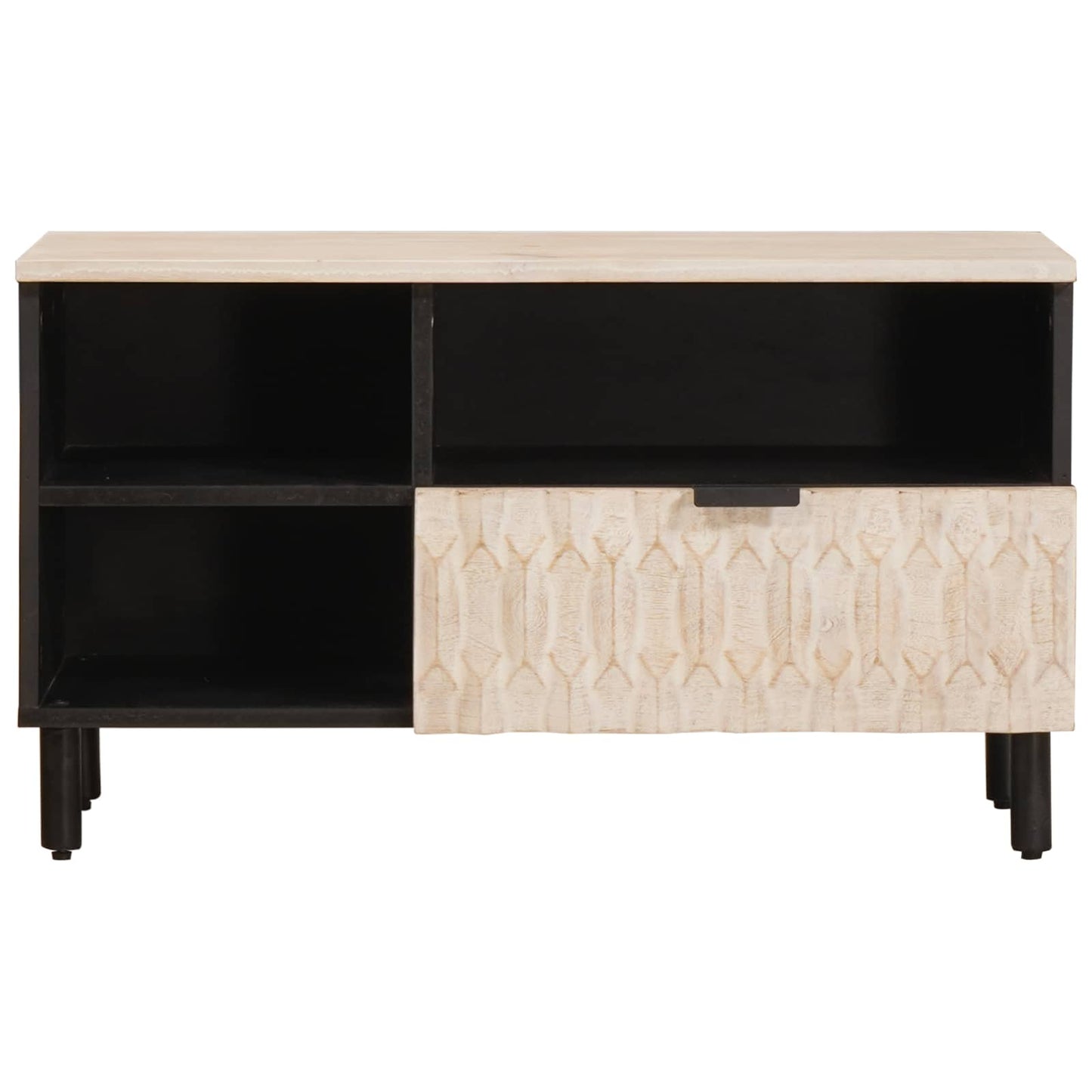 TV-skap Hvit Vask Finish 80 x 33 x 46 cm Massiv mango tre