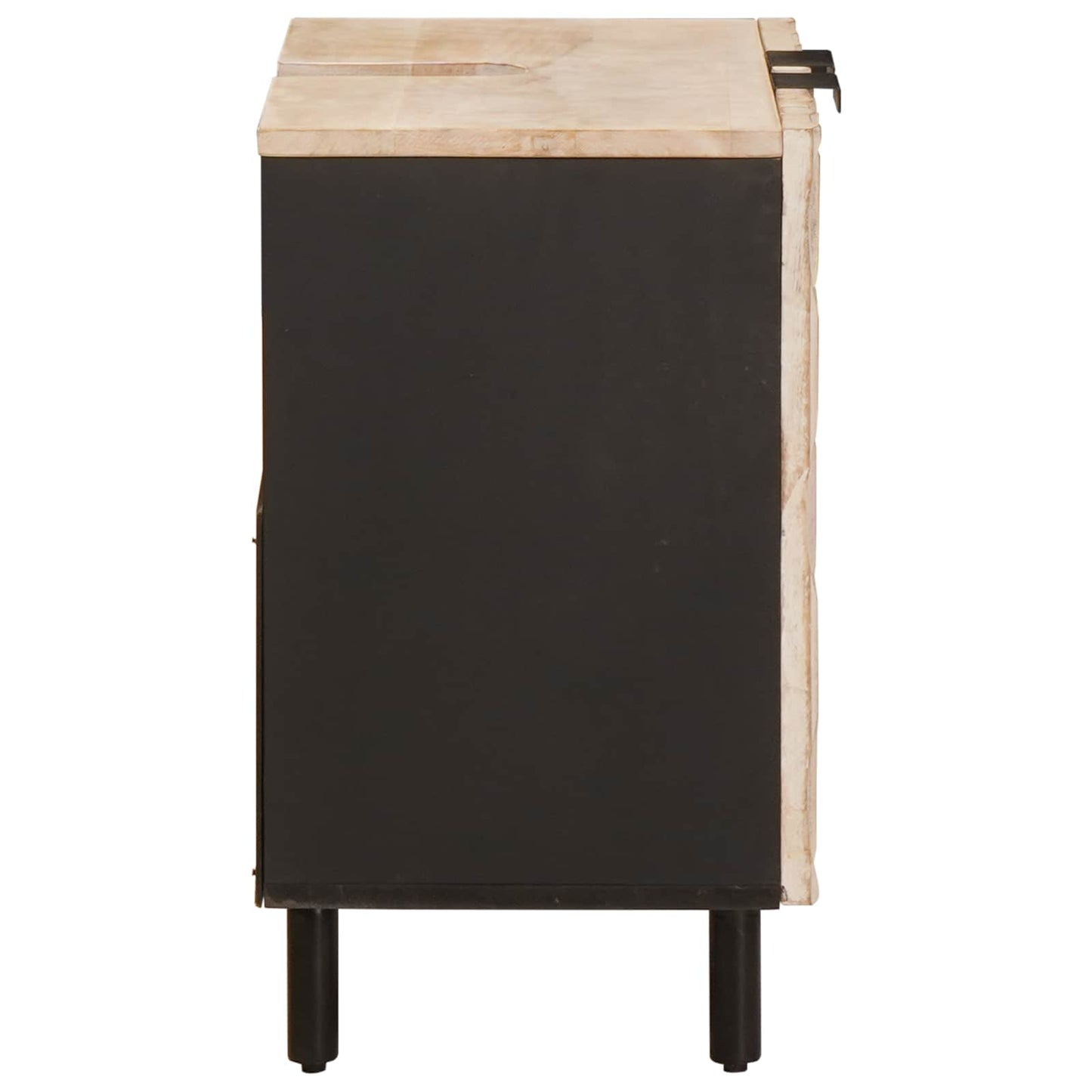 Baderomsvaskeskap med dør Hvit 62 x 33 x 58 cm Massiv mango tre