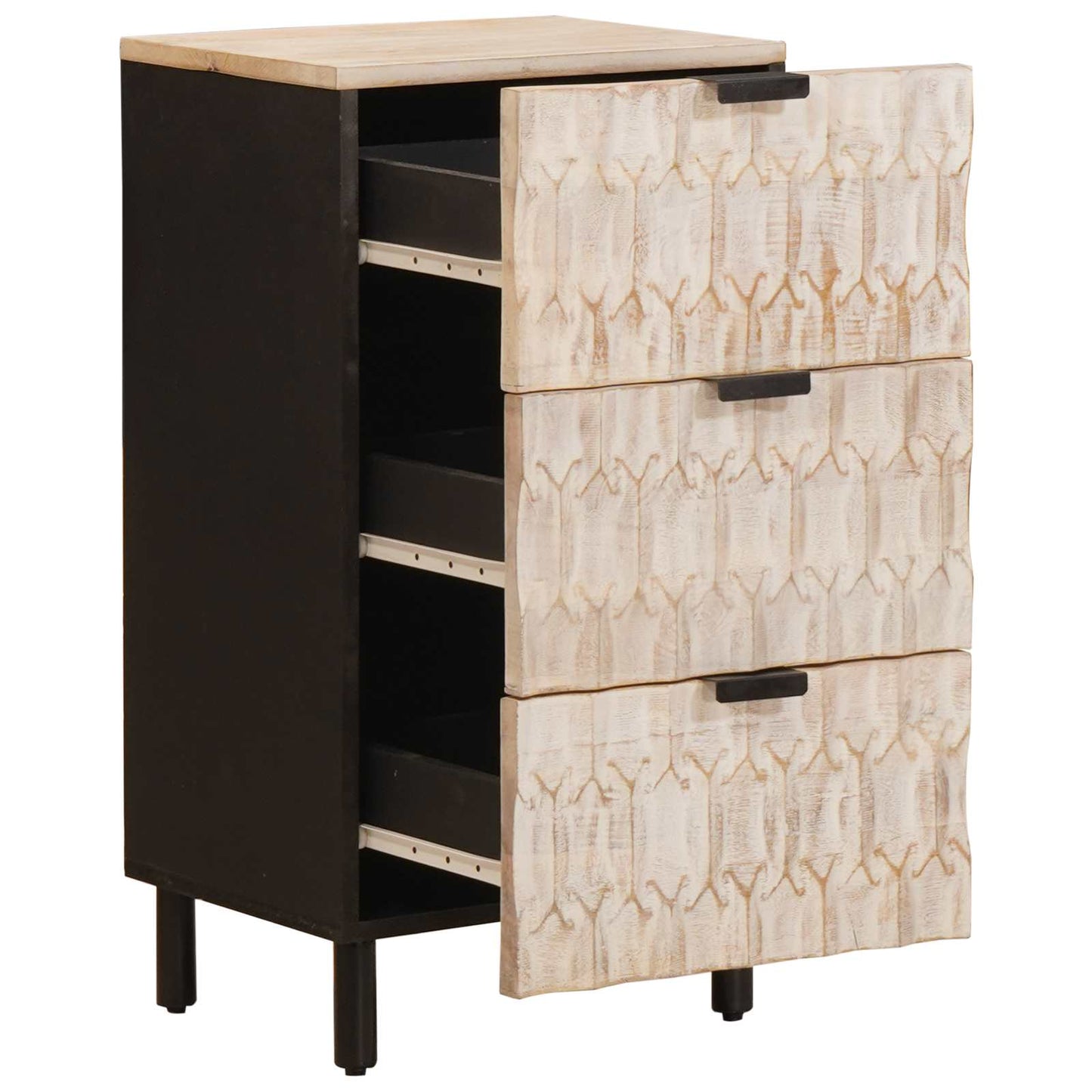 Serviesskap Hvit Vask Finish 40 x 33 x 75 cm Massiv mango tre