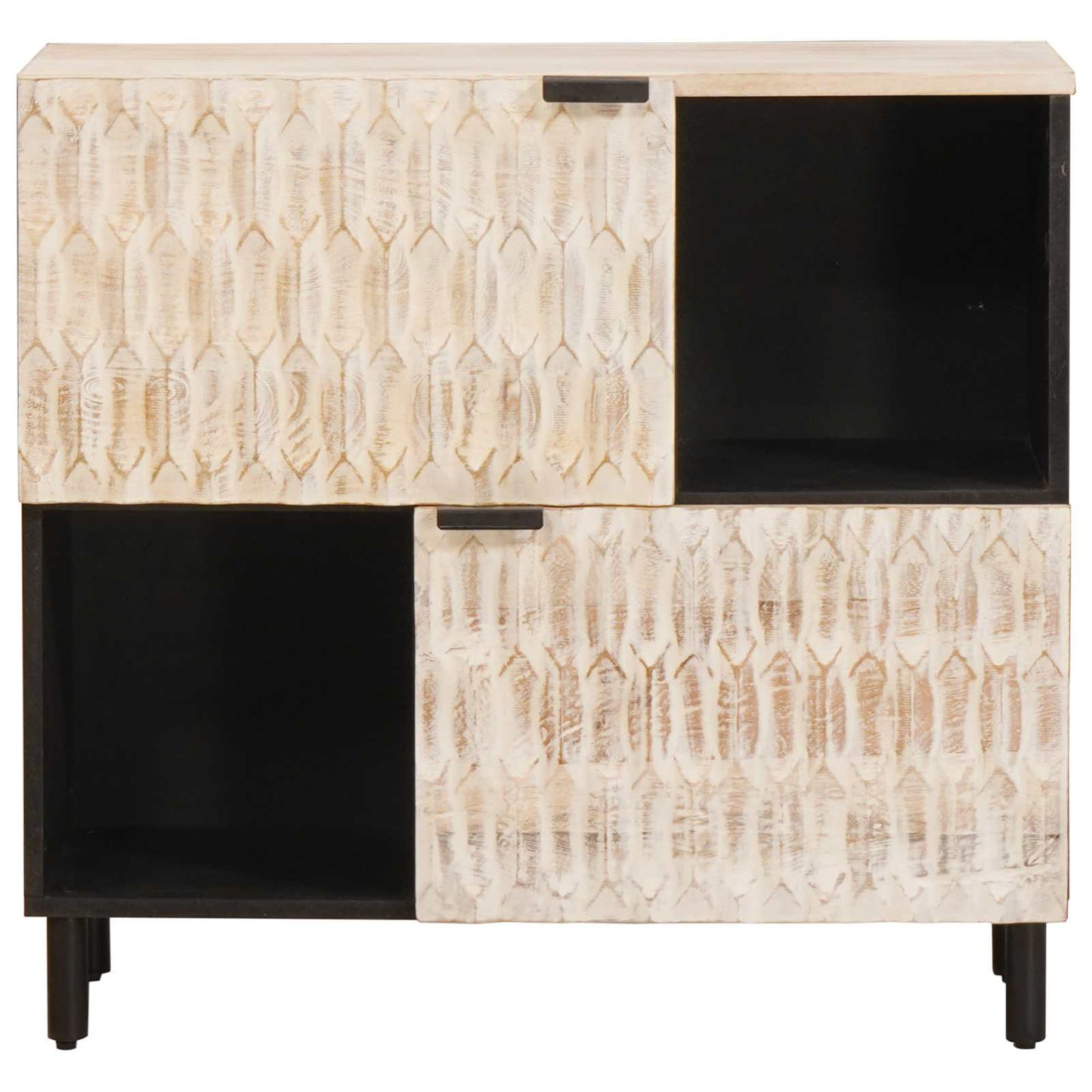 Serviesskap Hvit Vask Finish 80 x 33 x 75 cm Massiv mango tre