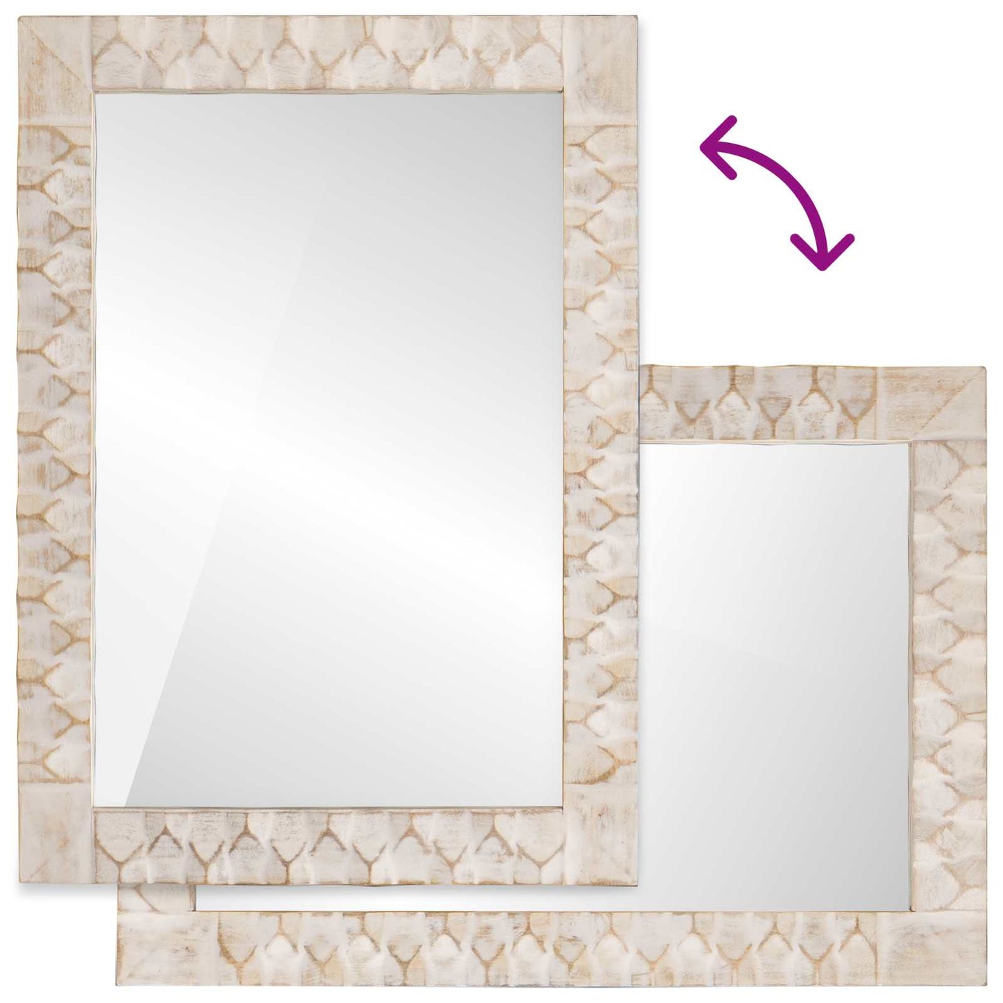 Baderomsspeil med speil Hvit Vask Finish 50 x 70 x 2,5 cm