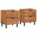 Nattbordskap 2 pcs Brun 40 x 33 x 46 cm Massiv mango tre