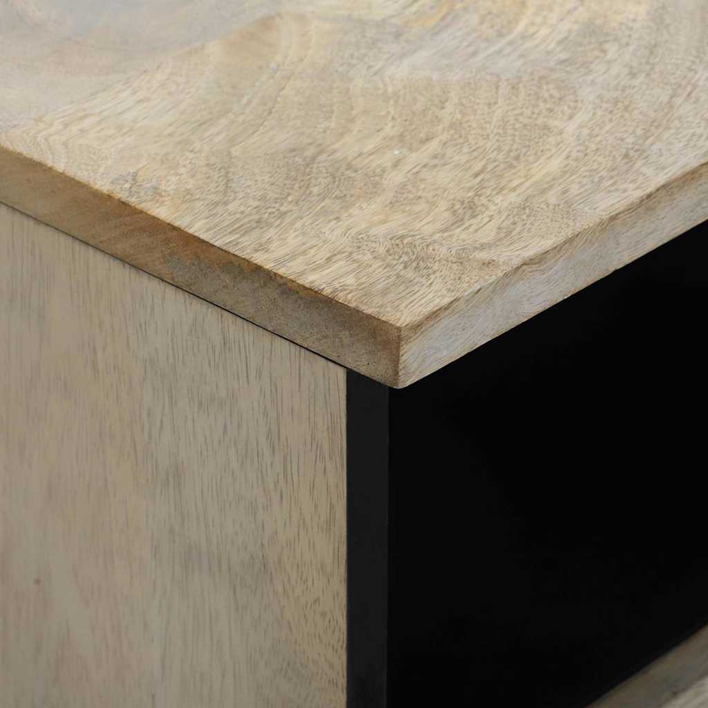 Nattbordskap Hvit og svart 40 x 33 x 46 cm heltre mango