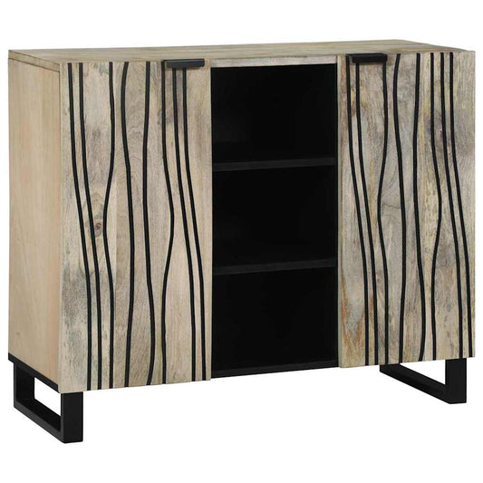 Skap Hvit 90 x 33 x 75 cm heltre mango