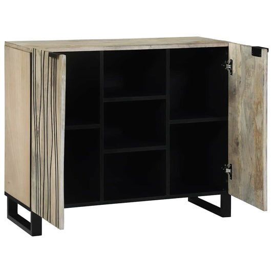 Skap Hvit 90 x 33 x 75 cm heltre mango