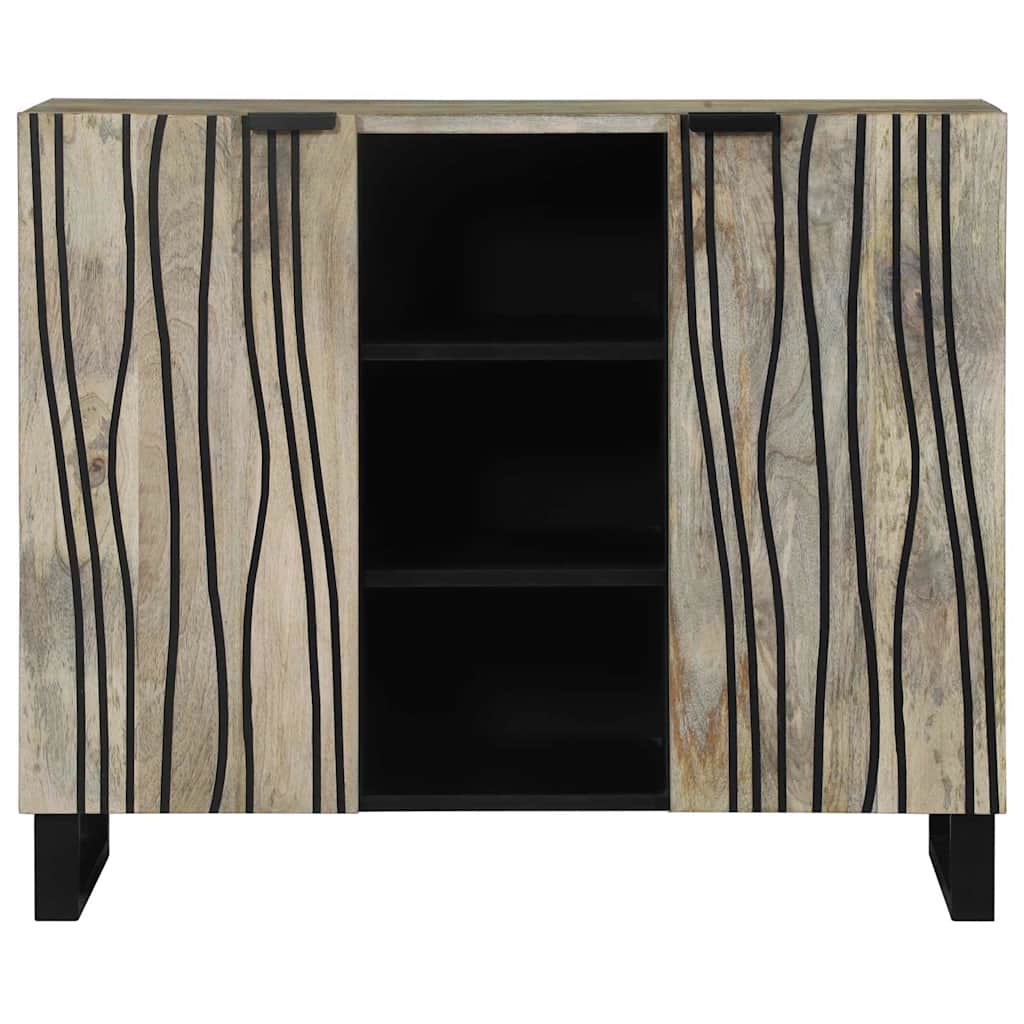 Skap Hvit 90 x 33 x 75 cm heltre mango