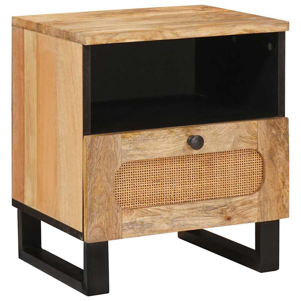 Nattbordskap 2 pcs Naturlig 40 x 33 x 46 cm Massiv mango tre
