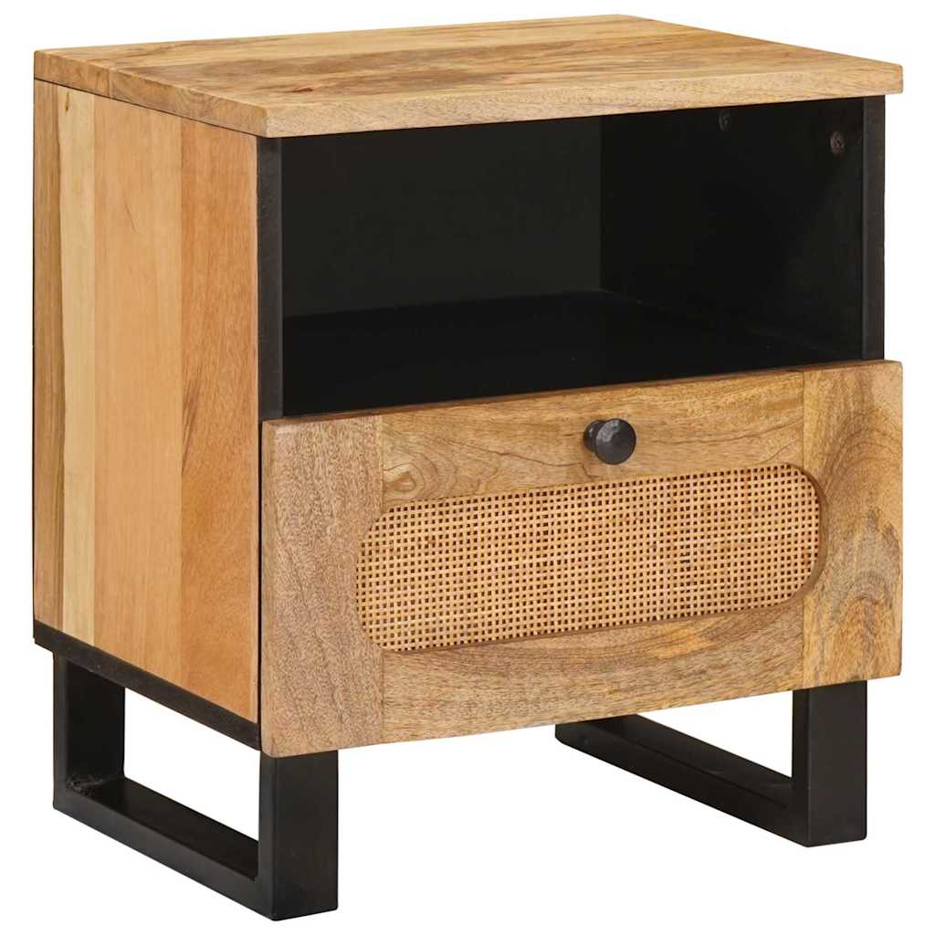 Nattbordskap 2 pcs Naturlig 40 x 33 x 46 cm Massiv mango tre