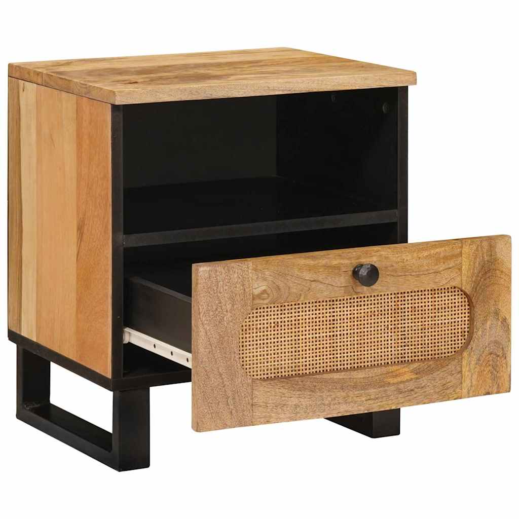 Nattbordskap 2 pcs Naturlig 40 x 33 x 46 cm Massiv mango tre