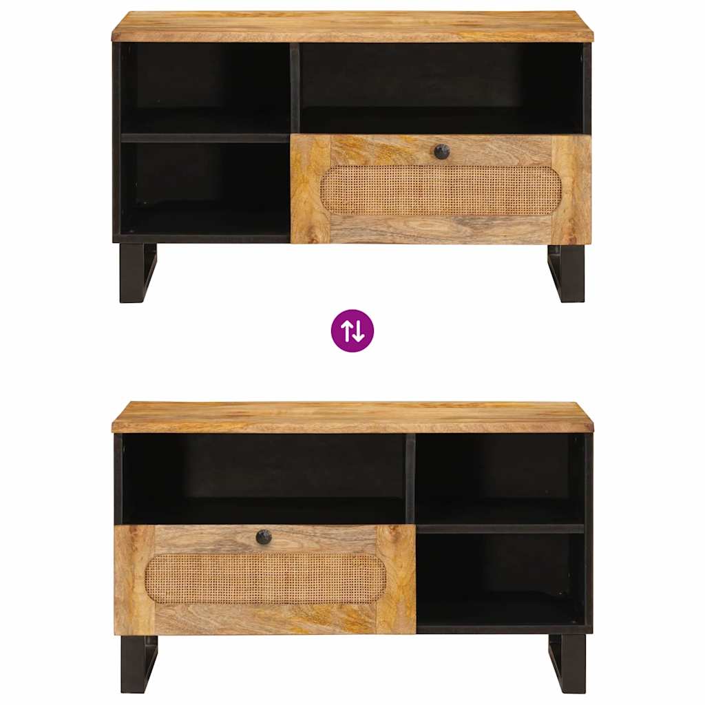 TV-skap med skuff Brun 80 x 33 x 46 cm Massiv mango tre
